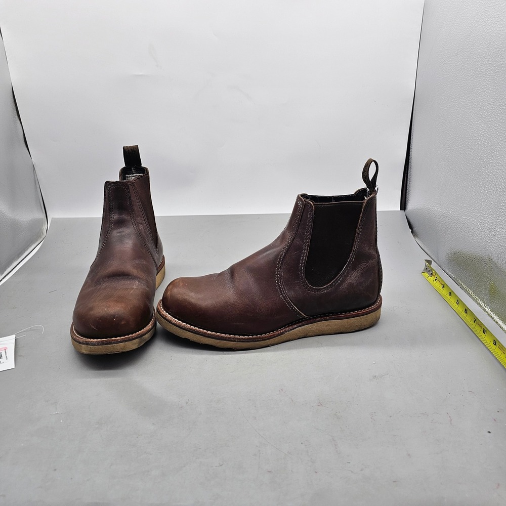 Red Wing Heritage Chelsea Boots Brown Leather Wedge Sole Pull On Mens 8